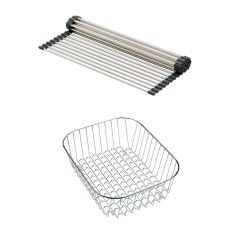 Set accessoires pour éviers de cuisine :  Rollmat avec panier fil inox - Franke