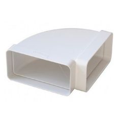 Coude horizontal pour tube Ventilation rectangulaire 120 x 60 mm Blanc - First Plast