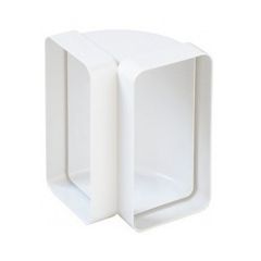 Coude vertical pour tube Ventilation rectangulaire 120 x 60 mm Blanc - First Plast
