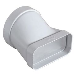 Coude horizontal de tube Ventilation rond Ø100 à tube Ventilation rectangulaire 120 x 60 mm Blanc - First Plast