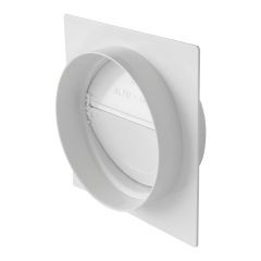 Plaque pour passage de mur-tube Ventilation rond Ø125 Blanc avec clapet anti-retour - First Plast