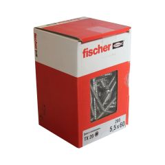 200 vis inox A2 TX Ø5,5 x 60 mm filetage partiel pour terrasse en bois - Fischer