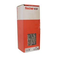 200 vis inox A2 TX Ø5,5 x 80 mm filetage partiel pour terrasse en bois - Fischer