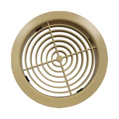 Grille ronde à encastrer plastique - Sable - Ext. Ø178 mm - Tube Ø160 mm - First Plast