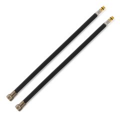 2 Flexibles sanitaires NOIR POLYMÈRE Øintér.8mm - Femelle 3/8" BRONZE VIEILLI - Mâle M10x1 - 400mm - TAQ PREMIUM