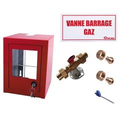 Coffret coupure Gaz avec vanne 1/4 tour - CU28 - DN25 - 165x220x180mm