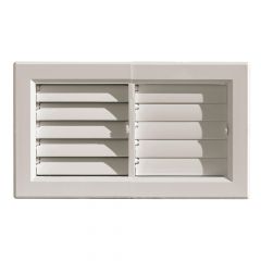 Grille pour cheminée 240 x 140 mm à encastrer, jusqu'à 80°, 2 volets mobiles - First Plast