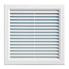 Grille ventilation PVC traditionnelle à encastrer 240 x 240 mm avec moustiquaire - First Plast