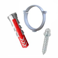 Ensemble de 1 collier tube de descente Ø100 Gris + 1 Vis 7x40mm + 1 Cheville Duopower 8x40mm - Arcanaute