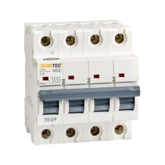 Disjoncteur tétrapolaire à vis NF - 3P+N 16A 4.5kA Courbe C - OHMTEC - IICSEN
