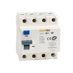 Interrupteur différentiel NF - 3P+N 6kA 40A type A - OHMTEC - IICSEN