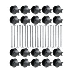 Lot de 20 supports de rail 17mm SIXBOX + 20 vis bois Ø5,0x60 tête fraisée TX - Sixbox