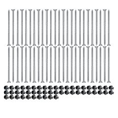 Lot de 50 supports de rail OB 30mm SIXBOX + 50 vis bois Ø5,0x70 tête fraisée TX - Sixbox