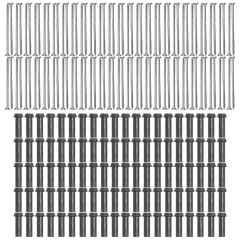 Lot de 100 supports de rail OB 43mm SIXBOX + 100 vis bois Ø5,0x70 tête fraisée TX - Sixbox