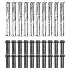 Lot de 20 supports de rail OB 63mm SIXBOX + 20 vis bois Ø5,0x90 tête fraisée TX - Sixbox