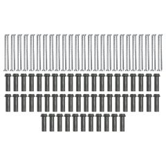 Lot de 50 supports de rail OB 63mm SIXBOX + 50 vis bois Ø5,0x90 tête fraisée TX - Sixbox