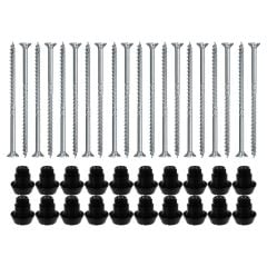 Lot de 20 supports de rail réglable 15/32 mm SIXBOX + 20 vis bois Ø5,0x60 mm tête fraisée TX - Sixbox