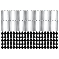 Lot de 100 supports de rail réglable 15/32 mm SIXBOX + 100 vis bois Ø5,0x60 mm tête fraisée TX - Sixbox