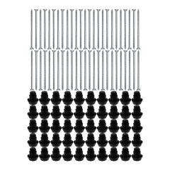 Lot de 50 supports de rail réglable 15/32 mm SIXBOX + 50 vis bois Ø5,0x60 mm tête fraisée TX - Sixbox