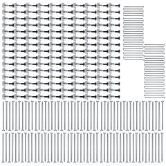 Lot de 150 supports de rail réglable 30/60 mm SIXBOX + 150 vis bois Ø5,0x80 tête fraisée TX - Sixbox