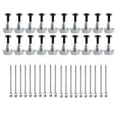 Lot de 20 supports de rail réglable 30/60 mm SIXBOX + 20 vis bois Ø5,0x80 tête fraisée TX - Sixbox