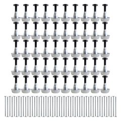 Lot de 50 supports de rail réglable 30/60 mm SIXBOX + 50 vis bois Ø5,0x80 tête fraisée TX - Sixbox