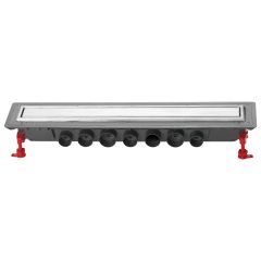 Caniveau de douche Venisio Expert avec grille réversible en inox brossé, Ø50 - L.900 mm - Wirquin Pro