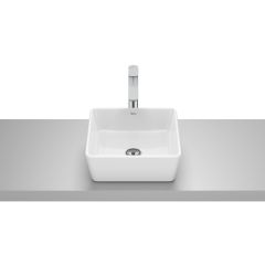 Vasque à poser carrée Optica - sans trop plein - 350x350mm - Blanc brillant - Roca