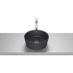 Vasque à poser ronde Optica - sans trop plein - Ø350mm - Noir mat - Roca