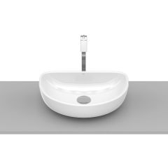 Vasque à poser demi-ronde Optica - sans trop plein - 450x300mm - Blanc brillant - Roca