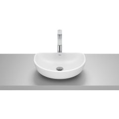 Vasque à poser demi-ronde Optica - sans trop plein - 450x300mm - Blanc mat - Roca