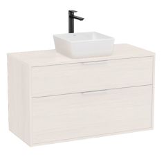 Meuble "OPTICA" 1000 - 2 tiroirs pour vasque à poser (non incluse) - Blanc Mat - Roca