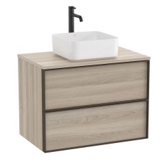 Meuble "INSPIRA" 800 - 2 tiroirs pour vasque à poser (non incluse) - Pin Blanc - Roca