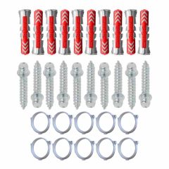 Ensemble de 10 colliers tube de descente Ø100 Blanc + 10 Vis 7x40mm + 10 Chevilles Duopower 8x40mm - Arcanaute