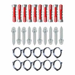 Ensemble de 10 colliers tube de descente Ø80 Anthracite + 10 Vis 7x40mm + 10 Chevilles Duopower 8x40mm - Arcanaute