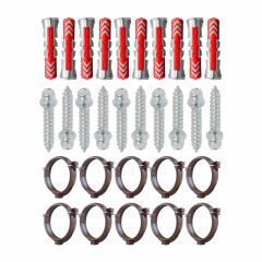 Ensemble de 10 colliers tube de descente Ø80 Cuivre + 10 Vis 7x40mm + 10 Chevilles Duopower 8x40mm - Arcanaute