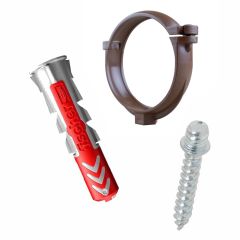 Ensemble de 1 collier tube de descente Ø80 Cuivre + 1 Vis 7x40mm + 1 Cheville Duopower 8x40mm - Arcanaute