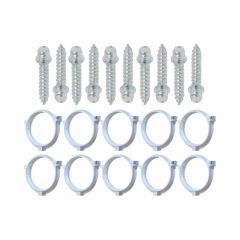 Ensemble de 10 colliers tube de descente Ø80 Blanc + 10 Vis 7x40mm - Arcanaute