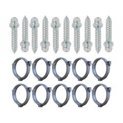 Ensemble de 10 colliers tube de descente Ø80 Zinc + 10 Vis 7x40mm - Arcanaute