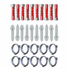 Ensemble de 10 colliers tube de descente Ø80 Zinc + 10 Vis 7x40mm + 10 Chevilles Duopower 8x40mm - Arcanaute