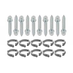 Ensemble de 10 colliers tube de descente Ø80 Gris + 10 Vis 7x40mm - Arcanaute