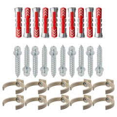 Ensemble de 10 colliers tube de descente Ø50 Sable + 10 Vis 7x40 mm + 10 Chevilles DuoPower 8x40 mm - Arcanaute