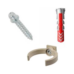 Ensemble de 1 collier tube de descente Ø50 Sable + 1 Vis 7x40 mm + 1 Cheville DuoPower 8x40 mm - Arcanaute