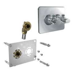 Kit Robifix  (EVIER / LAVABO) 50 mm Multicouche Ø16x2,0 - Femelle 1/2" (15/21) + cache poli avec ses robinets - Watts