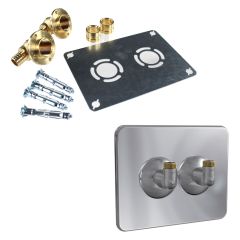 Kit Robifix + cache poli avec ses coudes (Évier / Lavabo) 50mm PER Ø16 - Femelle 1/2" (15/21) à glissement - Watts