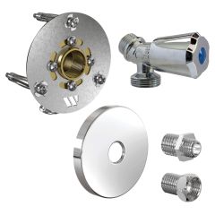 Robifix (Machine à laver) MONO PER Ø12 - Femelle 1/2" (15/21) à Glissement + Cache inox poli + robinet - Watts