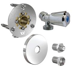 Robifix (Machine à laver) MONO PER Ø12 - Femelle 1/2" (15/21) à sertir + cache poli Inox + Robinet - Watts