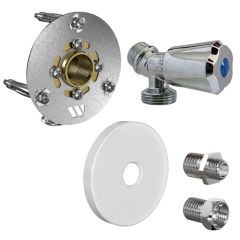 Robifix (Machine à laver) MONO multicouche Ø16x2,0 - Femelle 1/2" (15/21) + cache blanc + robinet - Watts