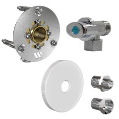 Robifix (WC/Lave-main) MONO PER Ø12 - Mâle 3/8" (12/17) à Glissement + Cache blanc + robinet - Watts