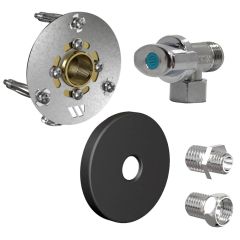 Robifix (WC/Lave-main) MONO PER Ø16 - Mâle 3/8" (12/17) à Glissement + cache noir + Robinet - Watts